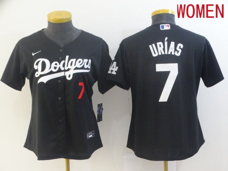 Women Los Angeles Dodgers #7 Urias Black Game 2021 Nike MLB Jersey->cincinnati reds->MLB Jersey